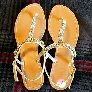 Unisa Ladies Sandles Gold/Silver Embellished